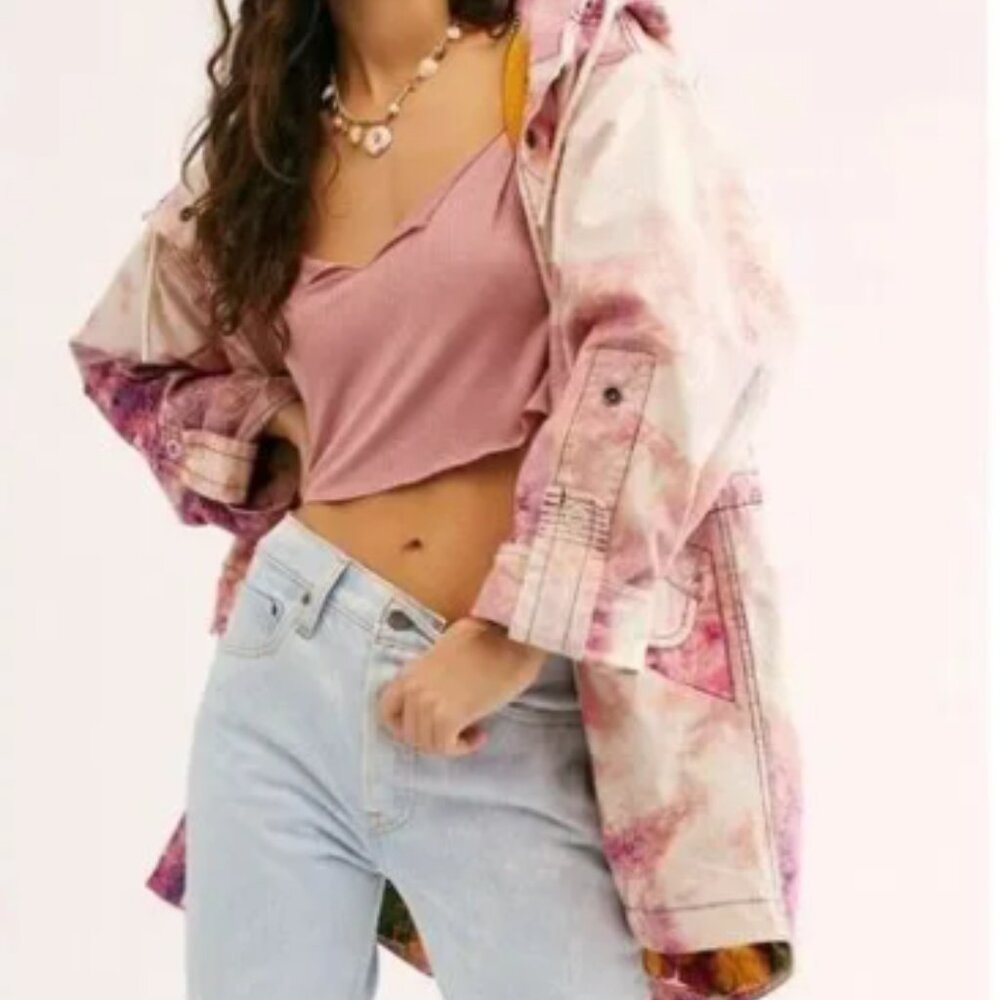 FREE PEOPLE ELECTRIC FIELDS TIE DYE PARKA